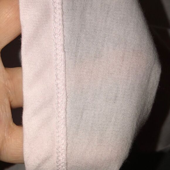 Aero XL Baby Pink Embroidered Navy Logo Classic Crew Short Sleeve Cotton Tee - Picture 8 of 8